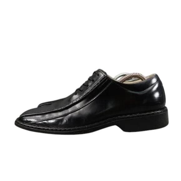Stacy Adams Shoes Mens 7.5 Oxford Square Bicycle Toe Leather Retro Classic Black - Picture 14 of 16